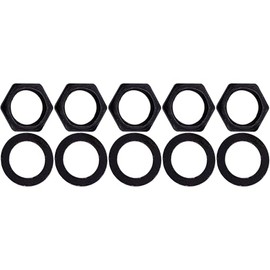 DIAO79NI 5Pcs American 3/8" Fine Knurled Guitar Toggle Switch Nut for Les Pauls with Switchcraft Switch (Black)