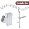 VYH Downspout Gutter for Y Connector 2x3,Square Downspout Diverter White