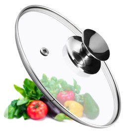 KADAX Pot Lid, Universal Glass Lid with Silver Handle, Heat Resistant Lid in Various Sizes, Pan Lid, Glass Lid for Pot, Pan (22 cm)