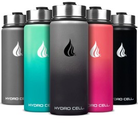 HYDRO CELL Stainless Steel Insulated Water Bottle with Straw - For Cold & Hot...
