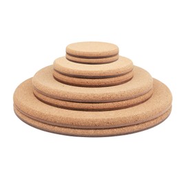KITLAB Cork Plant Coasters, 4 Sizes Double Layers Hard Thick Cork Planter Coaster, 4/6/8/10 Inch Absorbent Cork Plant Mats, Cork Trivets for Hot Dishes, Cork Plant Coasters for House Plants, 8 Pcs