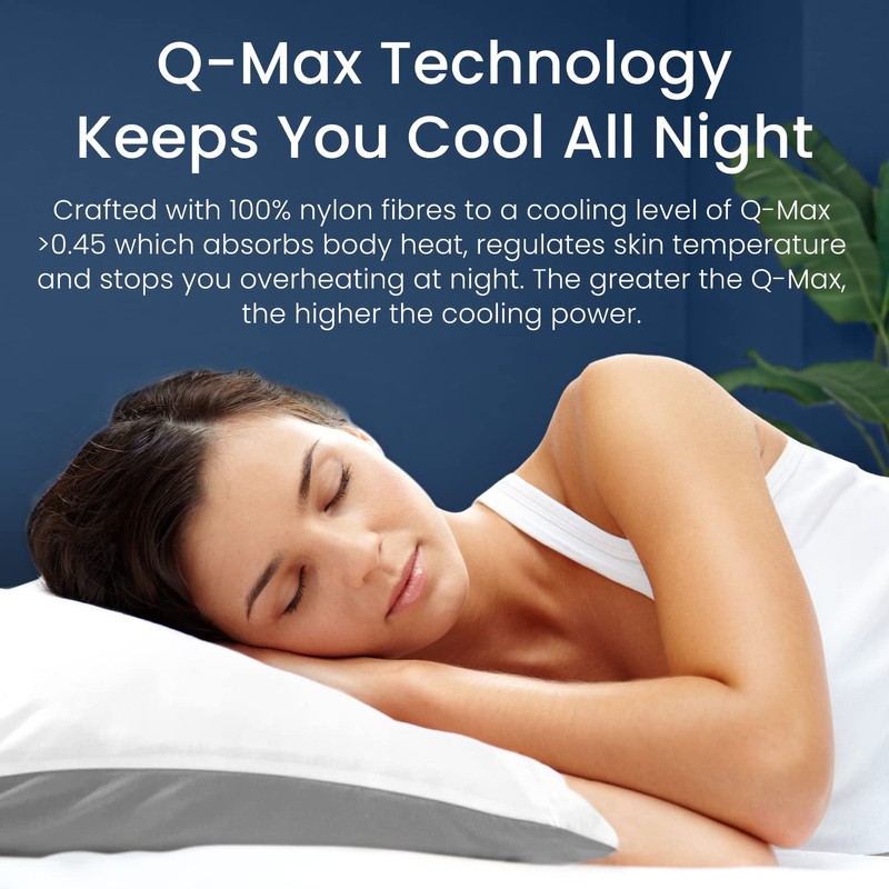 Cosi Home Cooling Pillow Cases (2 Pack) Q-Max 0.45, Double-Sided