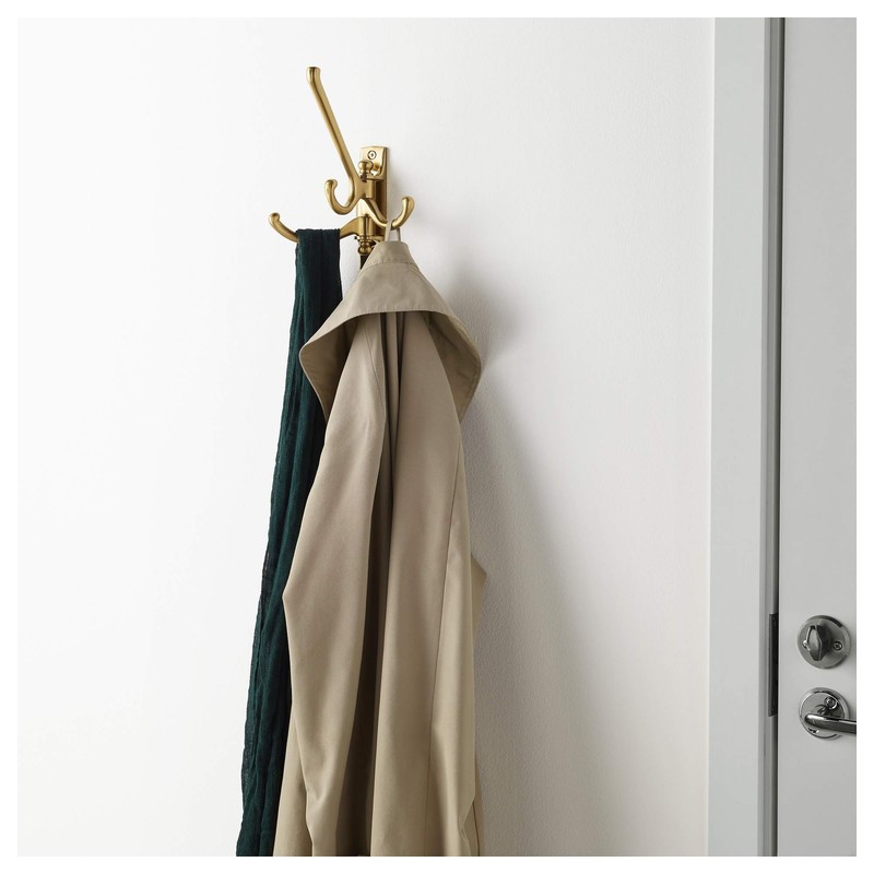 IKEA.. 403.622.64 3-Arm Swivel Hook, Brass Color