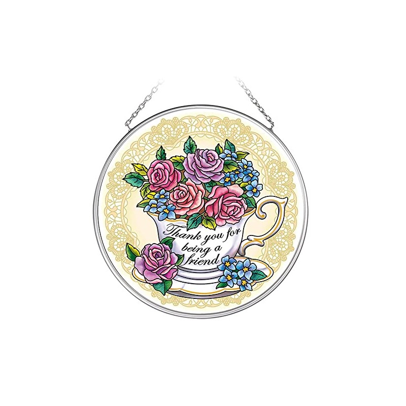 Amia Studios Stained Glass Interior Suncatcher Afternoon Tea 40060MC 4.5