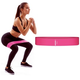 1 Pack Resistance Bands for Workouts, Rubber Bands for Home Gym & Stretching, Exercise Gear for Women & Men - Great for Yoga, Pilates, Therapy, Leg & Booty Training (Pink-Heavy)