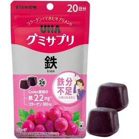 UHA Mikakuto Gummy Supple Iron, 1 unit, 40 tablets / UHA 미카쿠토 구미 서플리 철분, 1개, 40정