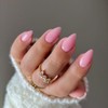 SXVME Uñas Postizas Rosas, Uñas Postizas Reutilizables de Invierno, Cortas,