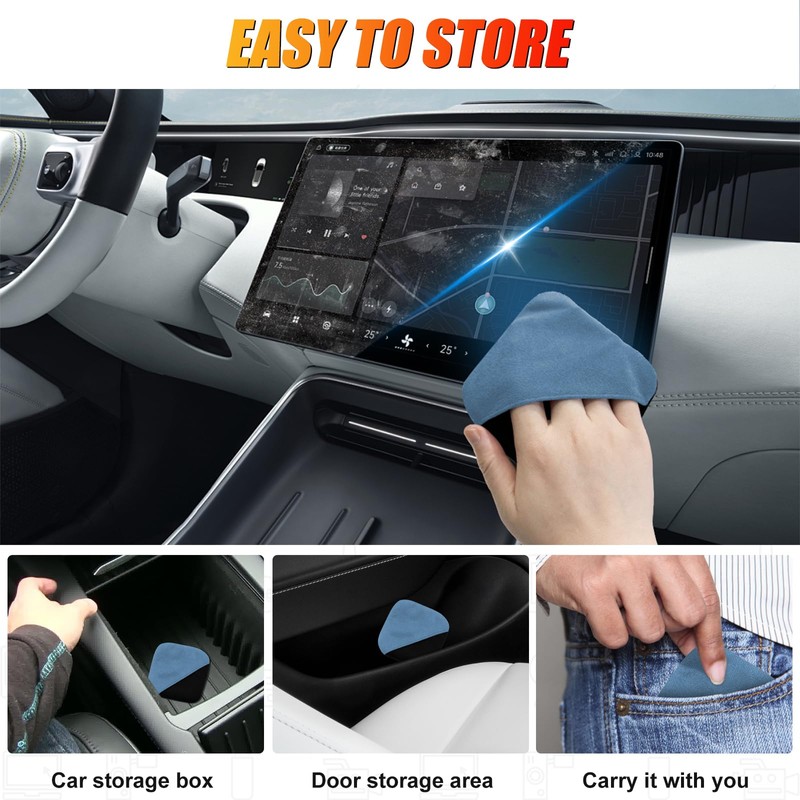 SuperKaKa Car Screen Cleaner- Vehicle Touchscreen Microfiber Cleaning Cloth, Touch