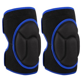 Knee Pads for Work, Protective Garden Kneeling Pads Anti-Slip Collision Avoidance Knee Sleeve for Women and Men, Multifunction Knee Caps for Gardening, Sport, Skating (Black with Blue Rim)