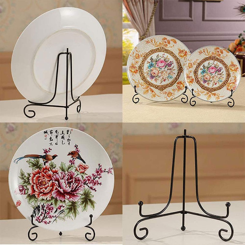 SagaSave 1PC Table Top Easel, Black Iron Easel Plate Decorative