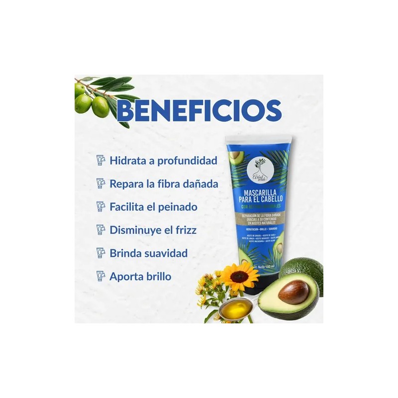 Mascarilla Para El Cabello Aceites Naturales 180 Ml