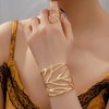 ZENGSING Gold-Plated Jewellery Sets for Women Gold Open Bracelet Bangles