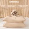 JSD 100% Cotton Sheet Set Full, Beige Sateen Sheets 300
