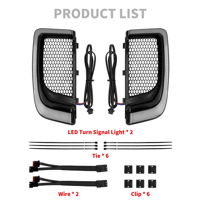 HDBUBALUS Engine Guard Lowers Grills Leg Fairing LED Turn Signal