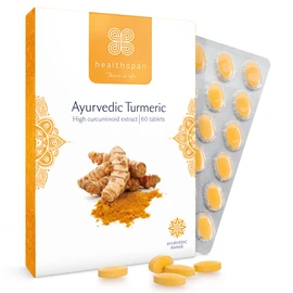 Healthspan Ayurvedic Turmeric | 60 Tablets | 95% high curcuminoid Content | Added Vitamin C | Supports Joint and Immune Health | Vegan Friendly