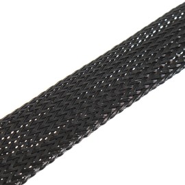 MASUNN 6m 8mm/10mm/12mm/15mm/20mm Wire Cable Sheathing Expandable Sleeving Braided Loom Tubing Black -8mm
