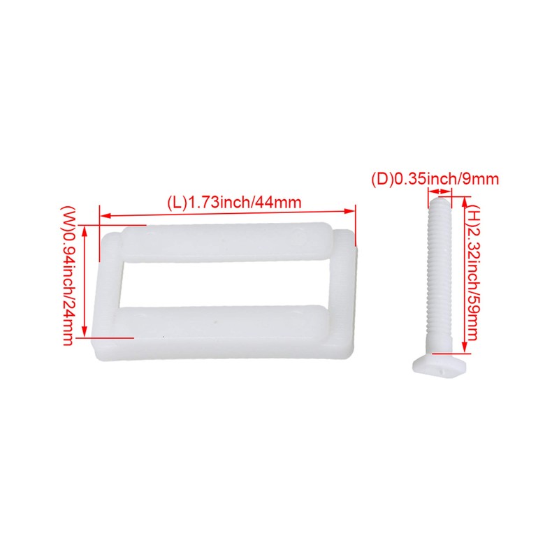 RDEXP 2 Pairs White Plastic Toilet Seat Cover Hinge Blind