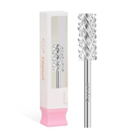 Cnynail Cnynail 3/32" 5.35MM Small Barrel Flat Top Bit Tungsten Carbide Nail Drill Bit Safety Bit for Gel & Acrylic Removal, 2-Way Rotating Efile Tip, Salon Electric File Accessory (4XC Grit, Silver)