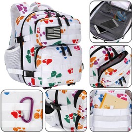 Mini mochila táctica 9L para hombres y mujeres, mochila táctica pequeña para senderismo, pequeña bolsa táctica, Colorida pata de gato, Pequeño, Mochila táctica