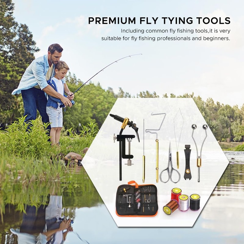 Fly Tying Tools Kit with Fly Tying Threader Needle Whip
