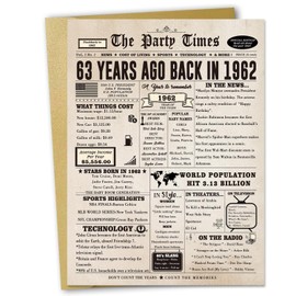 Londue 63rd Birthday Card, Funny 63rd Birthday Gifts for Women Men, Retro Birthday Decorations for 63 Year Old Mom Dad Grandpa Granny