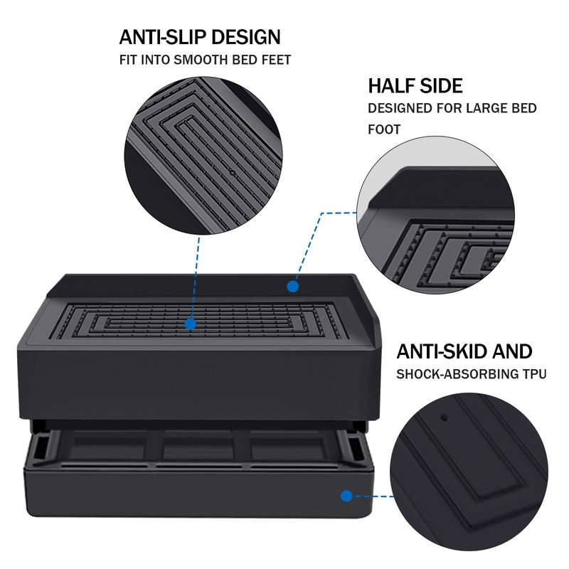 ANNKUT Pack of 4 Bed Risers, 1.5 Inch Heavy Duty