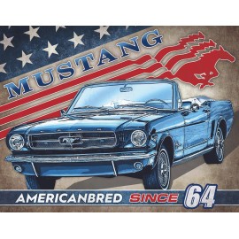 Ford Mustang American Bred Muscle Car Dealer Garage Wall Décor Metal Tin Sign