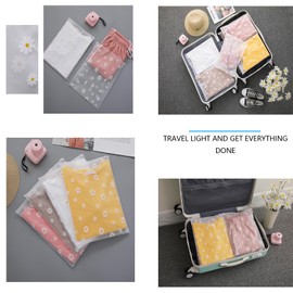 Boxonly Daisy Zipper Storage Bags, Reusable Waterproof PEVA Plastic Pouches for Clothes, Shoes, Toiletries - 12" x 16" / 30 x 40 cm - 25 Pcs