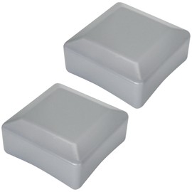 SKIR'CO (2 pieces) fence post caps, square, 80 x 80 mm, grey plastic caps for fence posts, window grey, RAL 7040