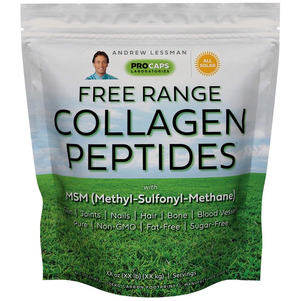 ANDREW LESSMAN Free Range Collagen Peptides Powder 240 Servings - Supports Smooth Soft Skin , Comfortable Joints. 100% Pure. Super Soluble. Unflavored. No Sugar. No Additives.