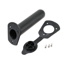 2 x kayak fishing rod holder, rod stand with lid and mounting screws, fishing rod holder, kayak deck, flush-mounted fishing rod holder, with cap cover, fishing tackle accessories for deck installation