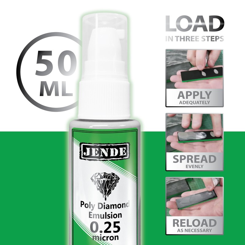 Jende 0.25 Micron Poly Diamond Stropping Emulsion 50ml-Knife Stropping Compound