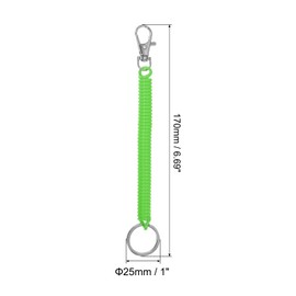 [PATIKIL] Retractable Bull Coil Spring Key Chain 5pcs Anti-lost Key Chain Holder Lanyard Cord Metal Lobster Clasp Springs 17cm for Key Wallet Dark Green