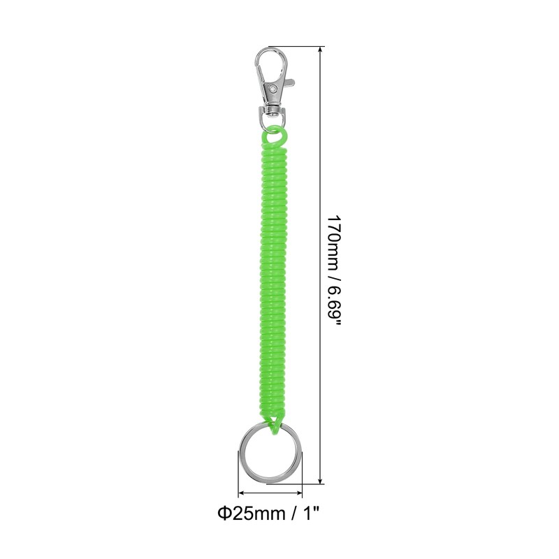 [PATIKIL] Retractable Bull Coil Spring Key Chain 5pcs Anti-lost Key