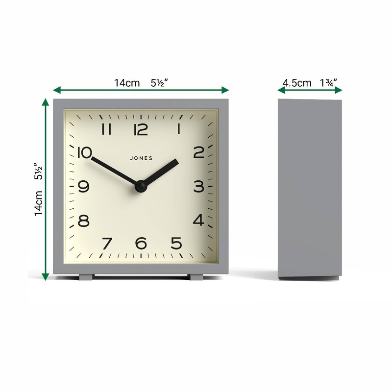 Jones Clocks® Disco desk clock | Sleek square design |