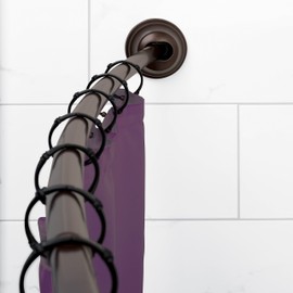 Zenna Home NeverRust Rustproof Aluminum Tension Mount Curved Shower Rod, 50"-72", Oil Rubbed Bronze