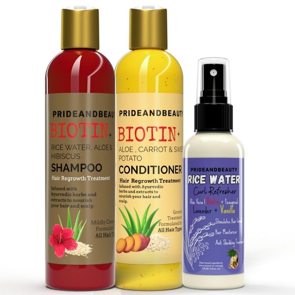 Rice Water for Hair Growth Shampoo and Conditioner set. Shampoo