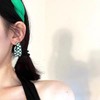 ONLYJUMP Checkerboard Hoop Earrings for Women Colorful Acrylic Resin Checker