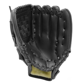 Guante de Béisbol, Guante de Sóftbol, Guante de Béisbol para adultos jóvenes y juegos para principiantes, guante de sóftbol, guante de mano izquierda, lanzamiento de mano derecha (Negro,10.5''/26.6cm)