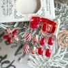 24Pcs Christmas Press on Nails Short Square Fake Nails White