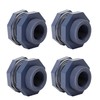 PVC Bulkhead Water Tank Connector Adapter, 4Pcs Bulkhead Fitting Water