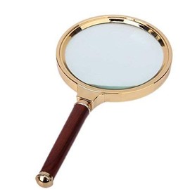 Takelablaze Wooden Handle Magnifier Loupe Magnifier 5 Magnification Mahogany Handle 90mm Reading Newspaper Lens Keepsake Respect for the Aged Day