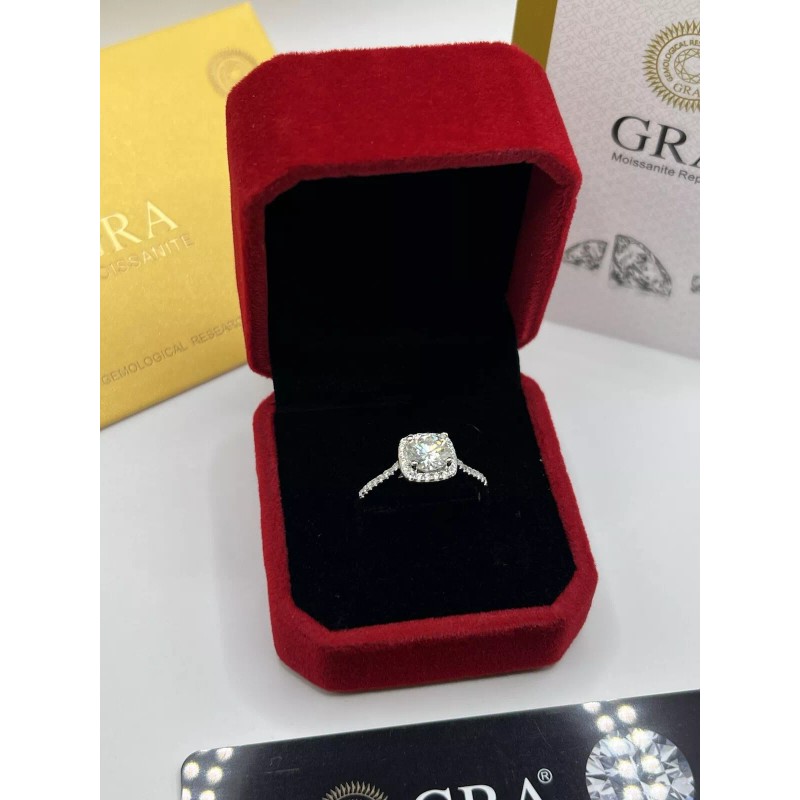 Unbranded 1CT Certified Moissanite Engagement Ring 925 Sterling Silver GRA