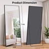 Koonmi Full Length Mirror, 71"x26" Black Floor Mirror with Aluminum