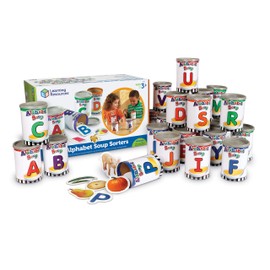 Learning Resources Alphabet Soup Sorters - 208 Pieces, Ages 3+, Early Phonics Manipulatives, ABCs, Alphabet Awareness & Recognition, Alphabet Soup Games