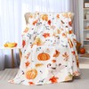 Bestraily Fall Orange Pumpkin Throw Blanket Thanksgiving Harvest Lightweight Flannel