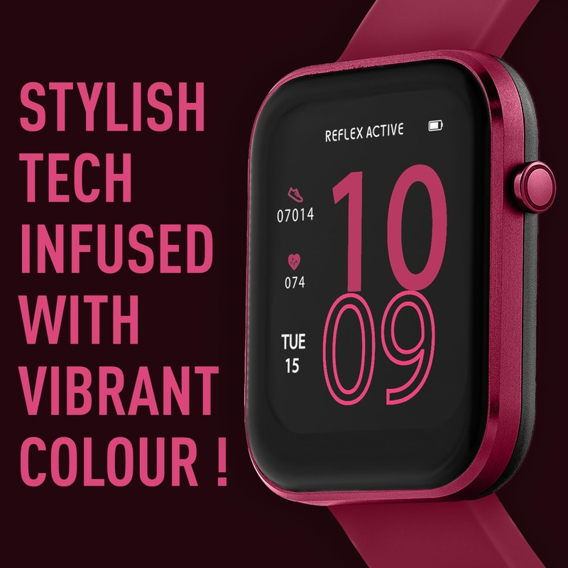 Reflex Active Red Strap Fitness Tracking Smart Watch RA12-2158