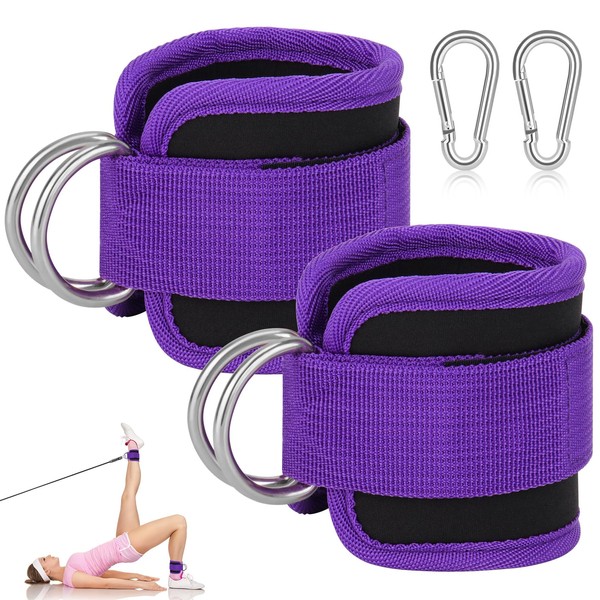 Ankle Straps for Cable Machine,Attachments Gym Ankle Cuffs with Neoprene