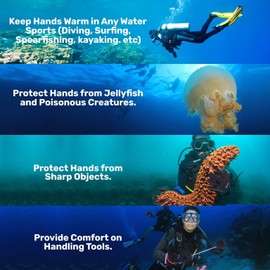 H2ODYSSEY 3mm Neoprene Scuba Diving Therma Gloves - Five Finger Water Gloves for Men Women