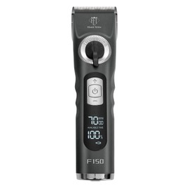 FENICE TOTEM Professional Electric Dog Grooming Clippers, 4000mAh Battery, LCD Display, Type-C Charging, Silver (Gray)